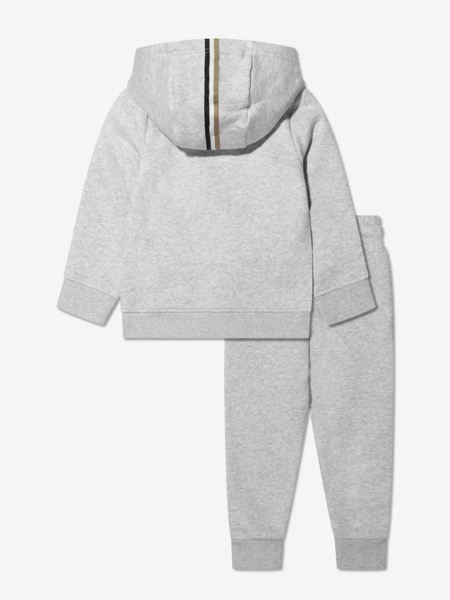 BOSS Boys Grey Logo Tracksuit - Sporty Casual Outfit for Kids