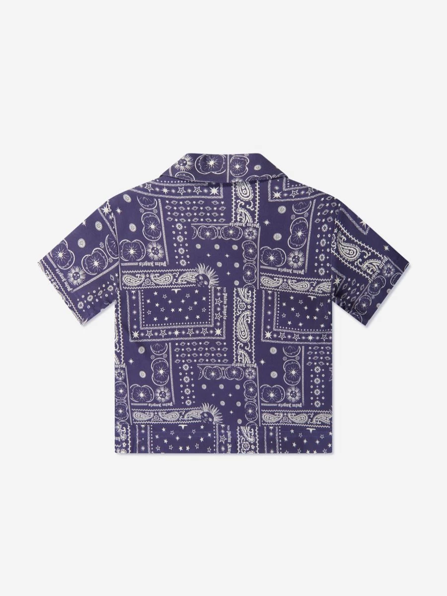 Palm Angels Teen Boys Navy Astrology Printed Shirt