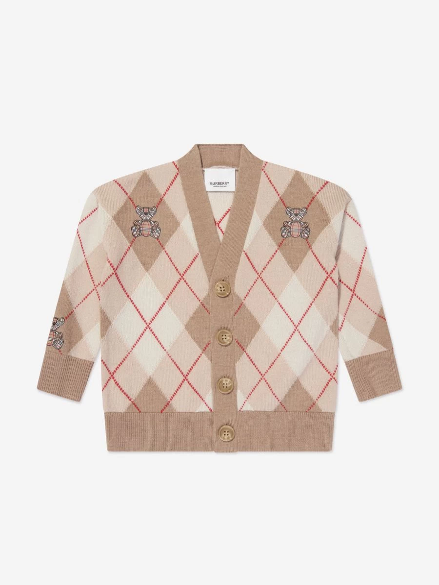 Burberry Kids Baby Boys Soft Fawn Baile Bear Cardigan Knit Sweater