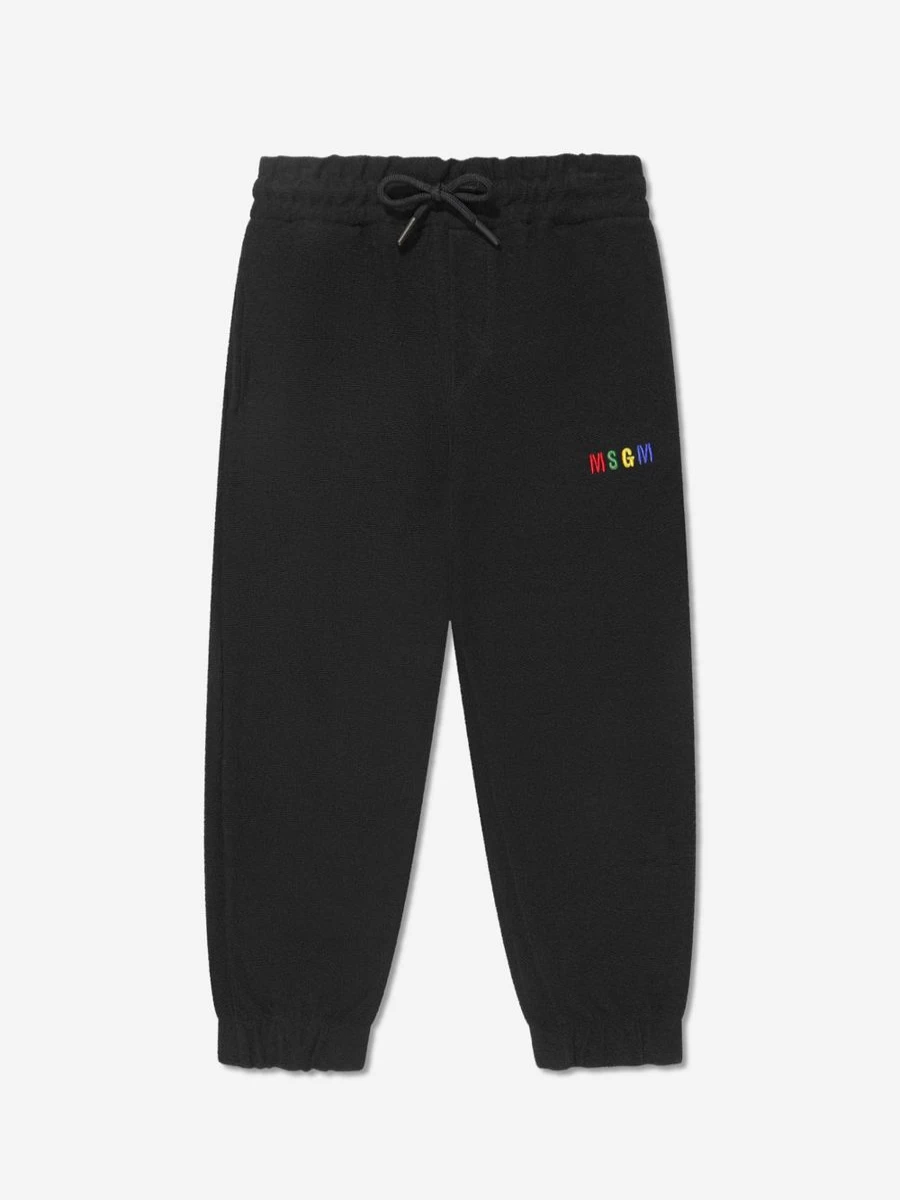 MSGM Boys' Black Logo Joggers for Kids - Stylish Comfortable Jogger Pants