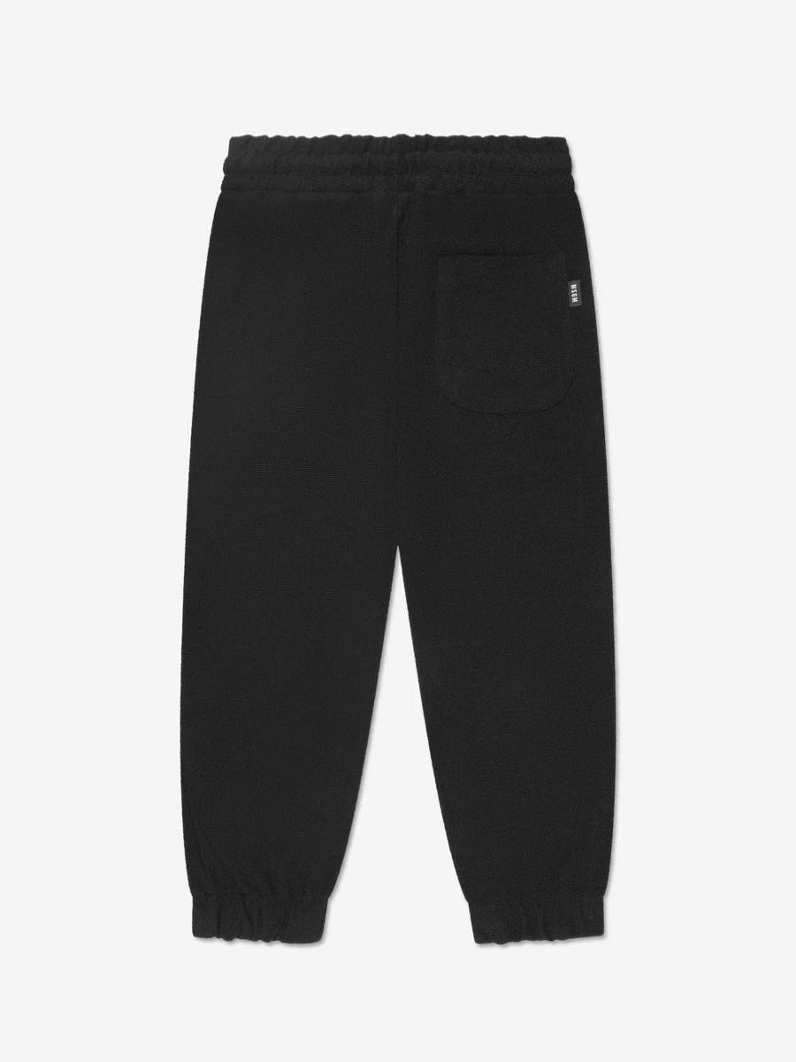 MSGM Boys' Black Logo Joggers for Kids - Stylish Comfortable Jogger Pants