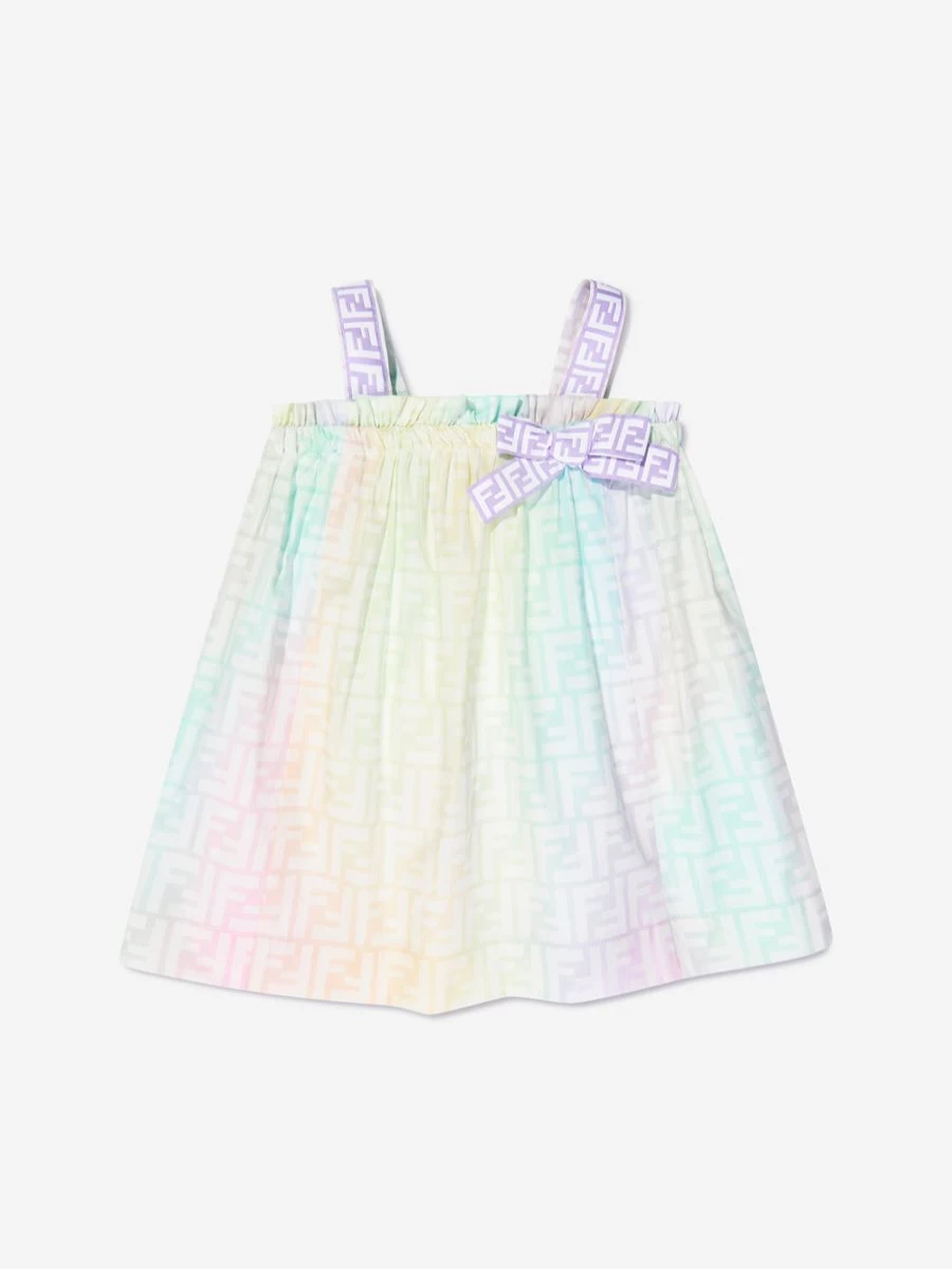 Fendi Kids Baby Girls FF Logo Multicolor Dress | Stylish Designer Outfit for Infants