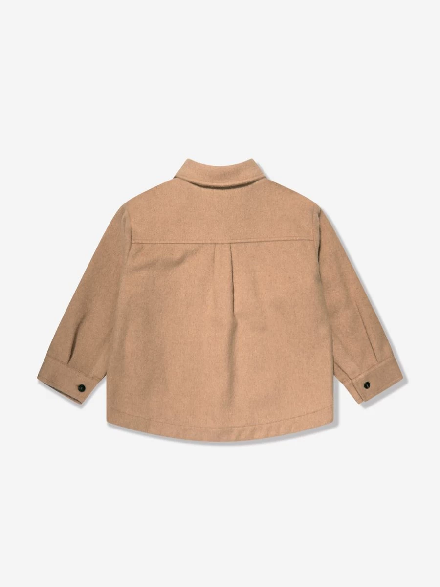 Fendi Kids Boys' Beige Flannel Shirt with Pocket