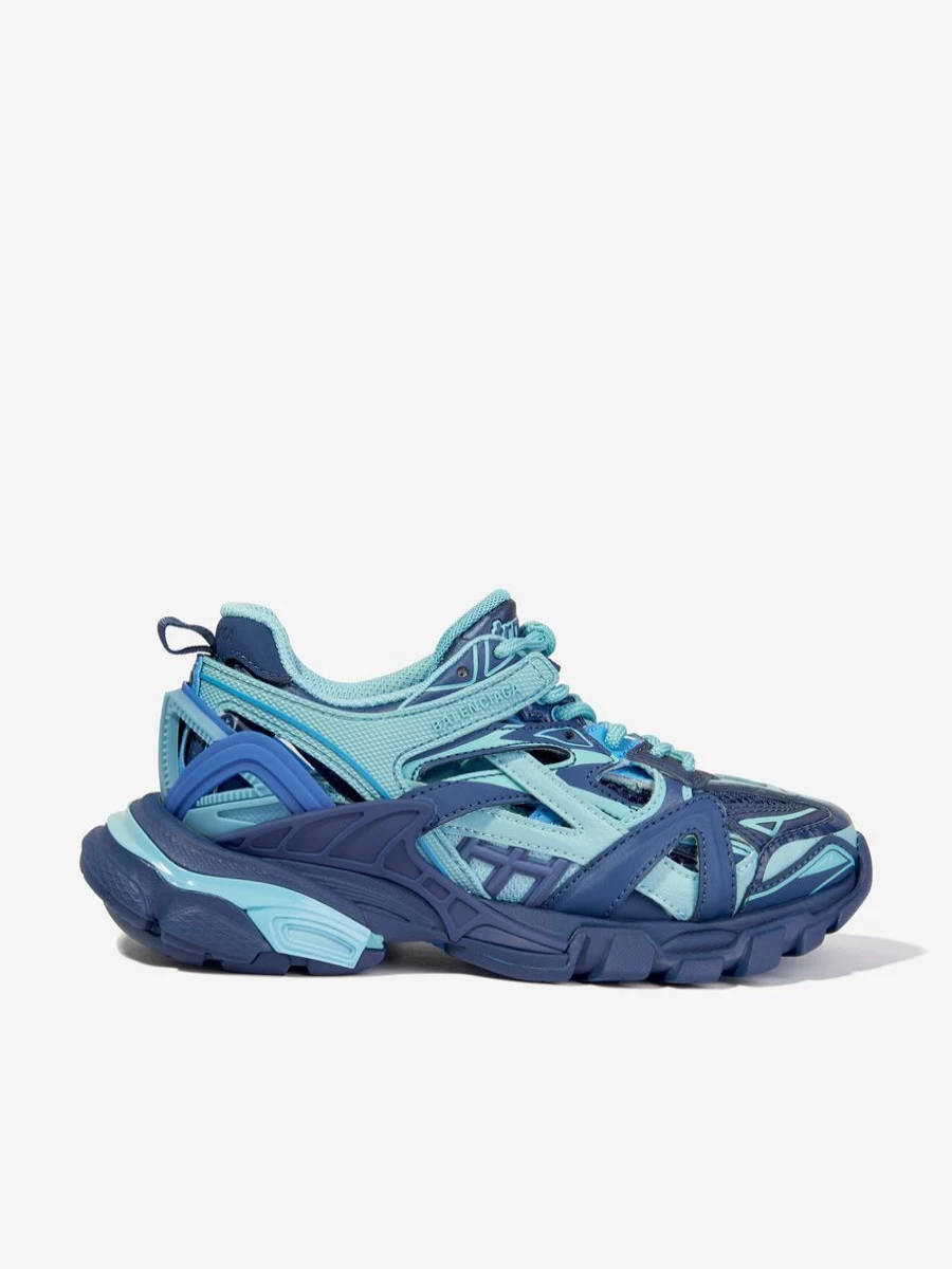 Balenciaga Kids Track 2 Blue Sneakers for Boys - Lightweight Running Trainers