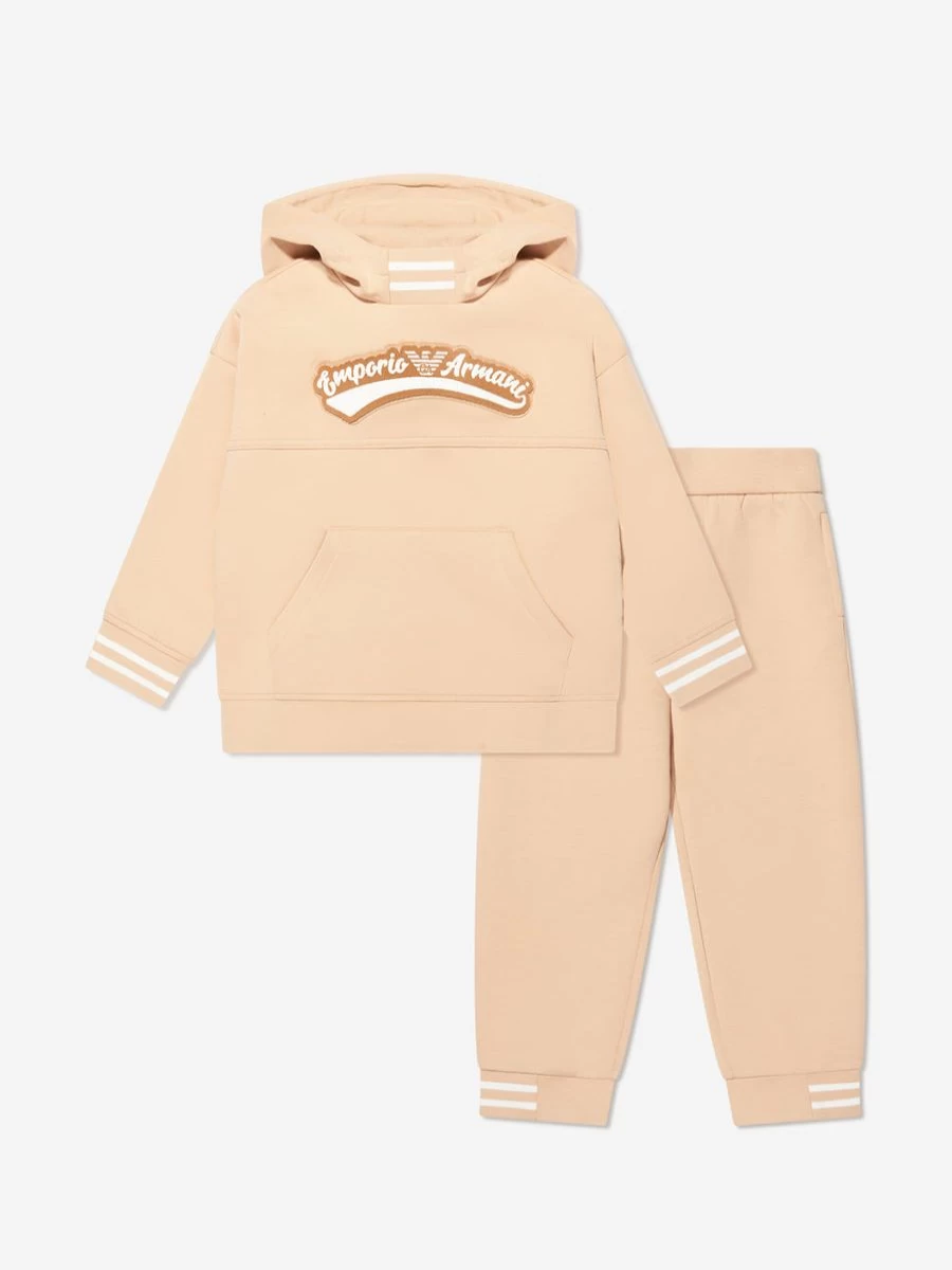 Emporio Armani Girls' Beige Logo Tracksuit for Kids