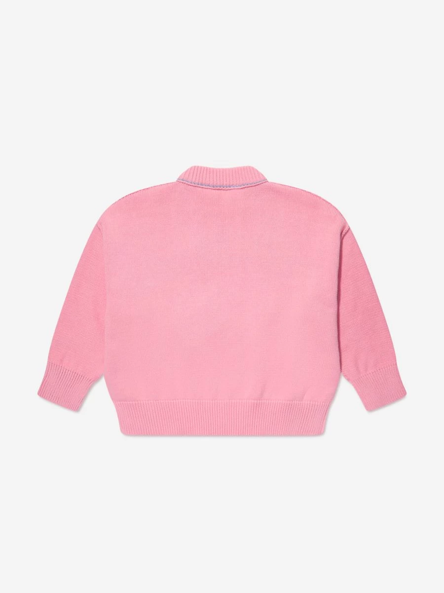 Palm Angels Pink Curved Logo Sweatshirt for Girls - Stylish Casual Pullover