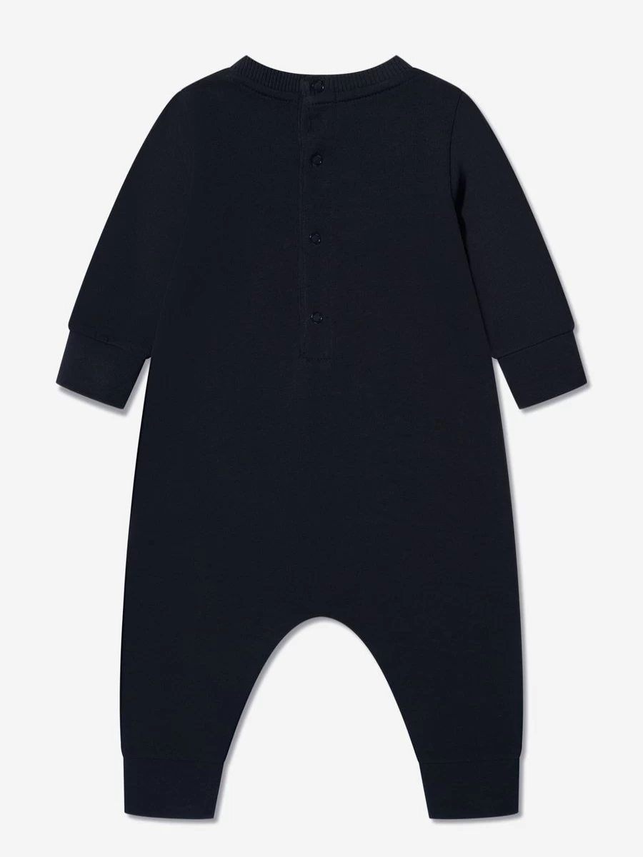 Moncler Enfant Baby Girl Navy Logo Romper - Stylish Infant Bodysuit