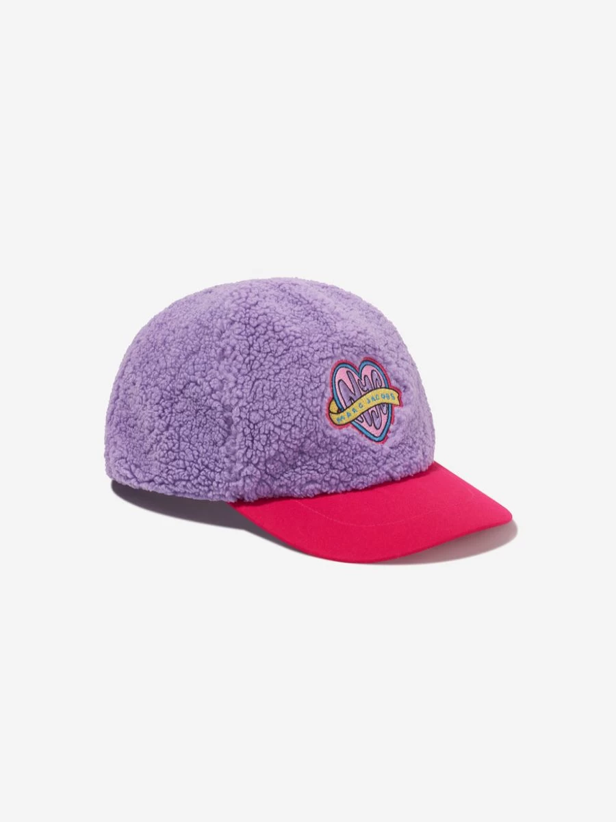 MARC JACOBS Teen Purple Faux Shearling Winter Cap for Girls