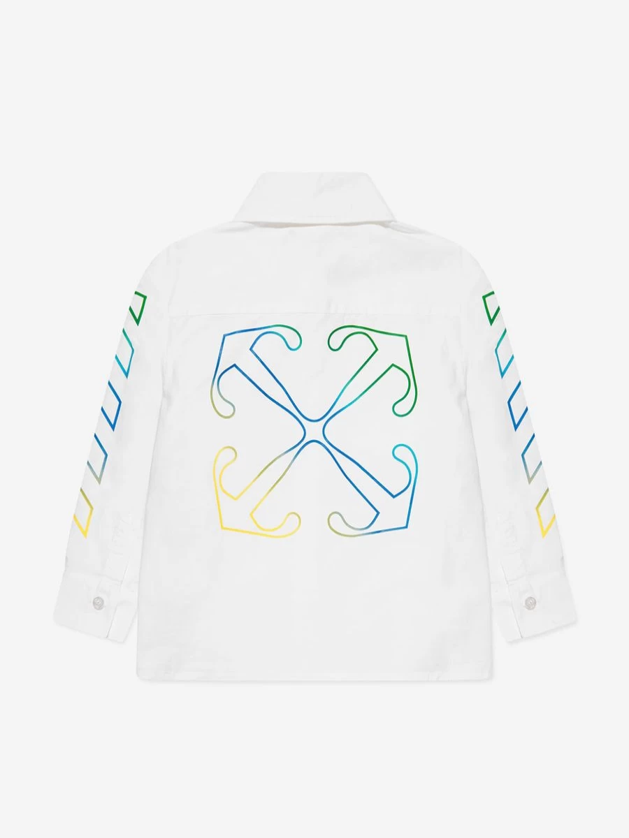 Off-White Boys' Arrow Rainbow Print White Shirt