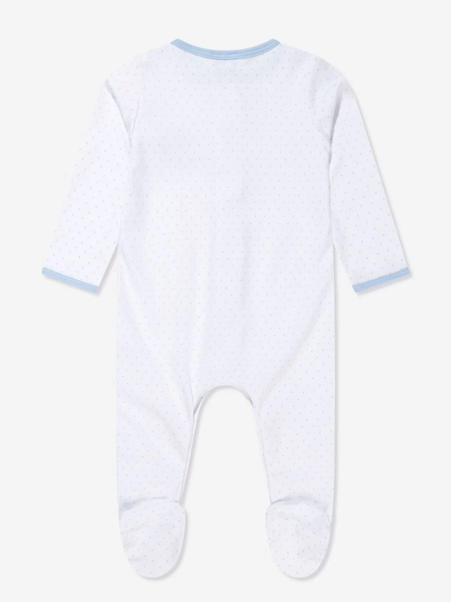 Magnolia Baby Boys' Dinosaur Embroidered White Babygrow - Adorable Dinoland Design