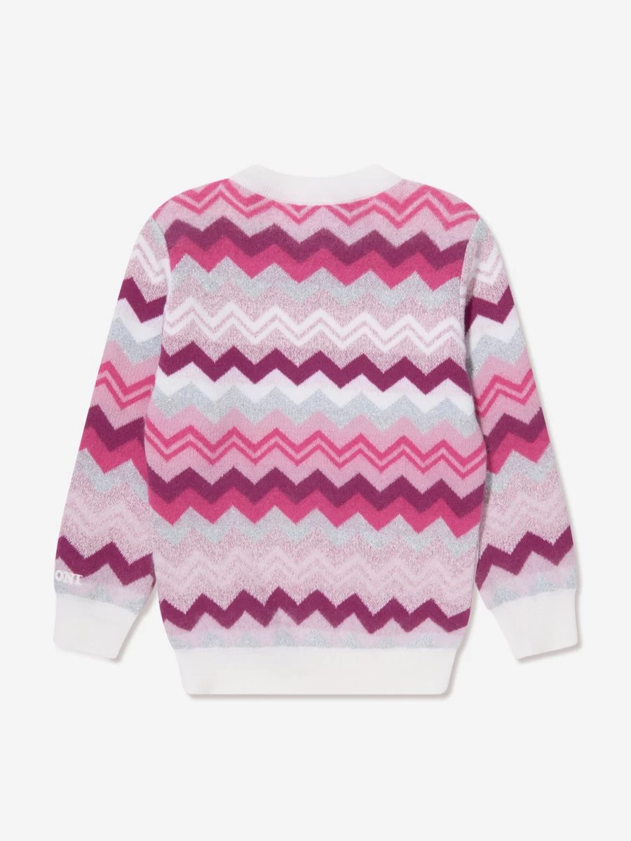Missoni Teen Girls Pink Zigzag Knit Jumper