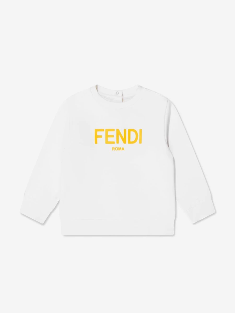Fendi Kids Baby White Logo Sweatshirt | Stylish Infant Hoodie