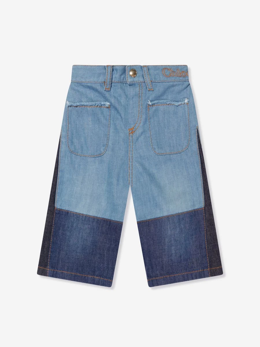 Chloé Girls' Blue Denim Trousers for Baby & Toddler