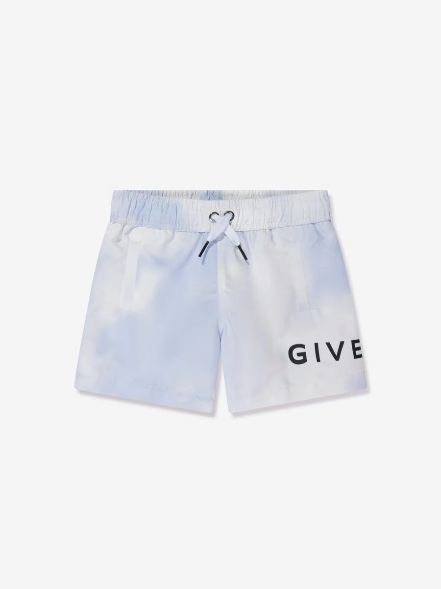 Givenchy Boys White Cloud Print Swim Shorts for Summer Beachwear