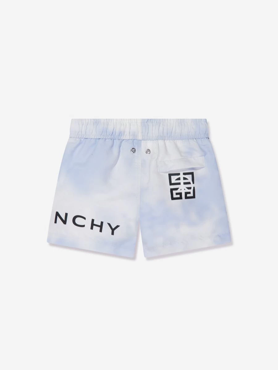 Givenchy Boys White Cloud Print Swim Shorts for Summer Beachwear