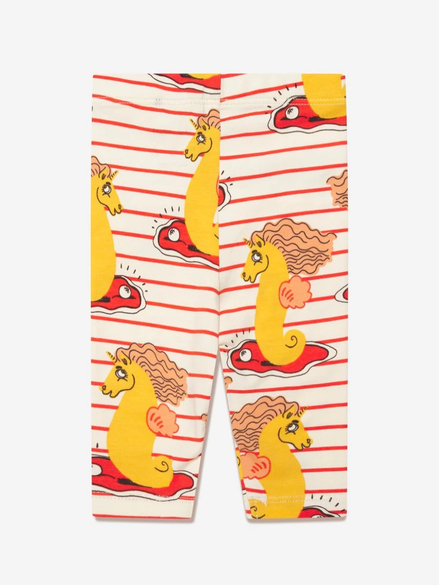 Mini Rodini Girls' Red Unicorn Seashorse Print Leggings