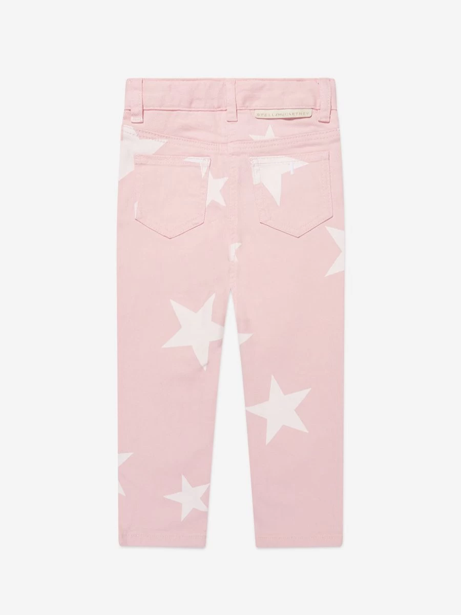 Stella McCartney Kids Girls Pink Star Embroidered Jeans