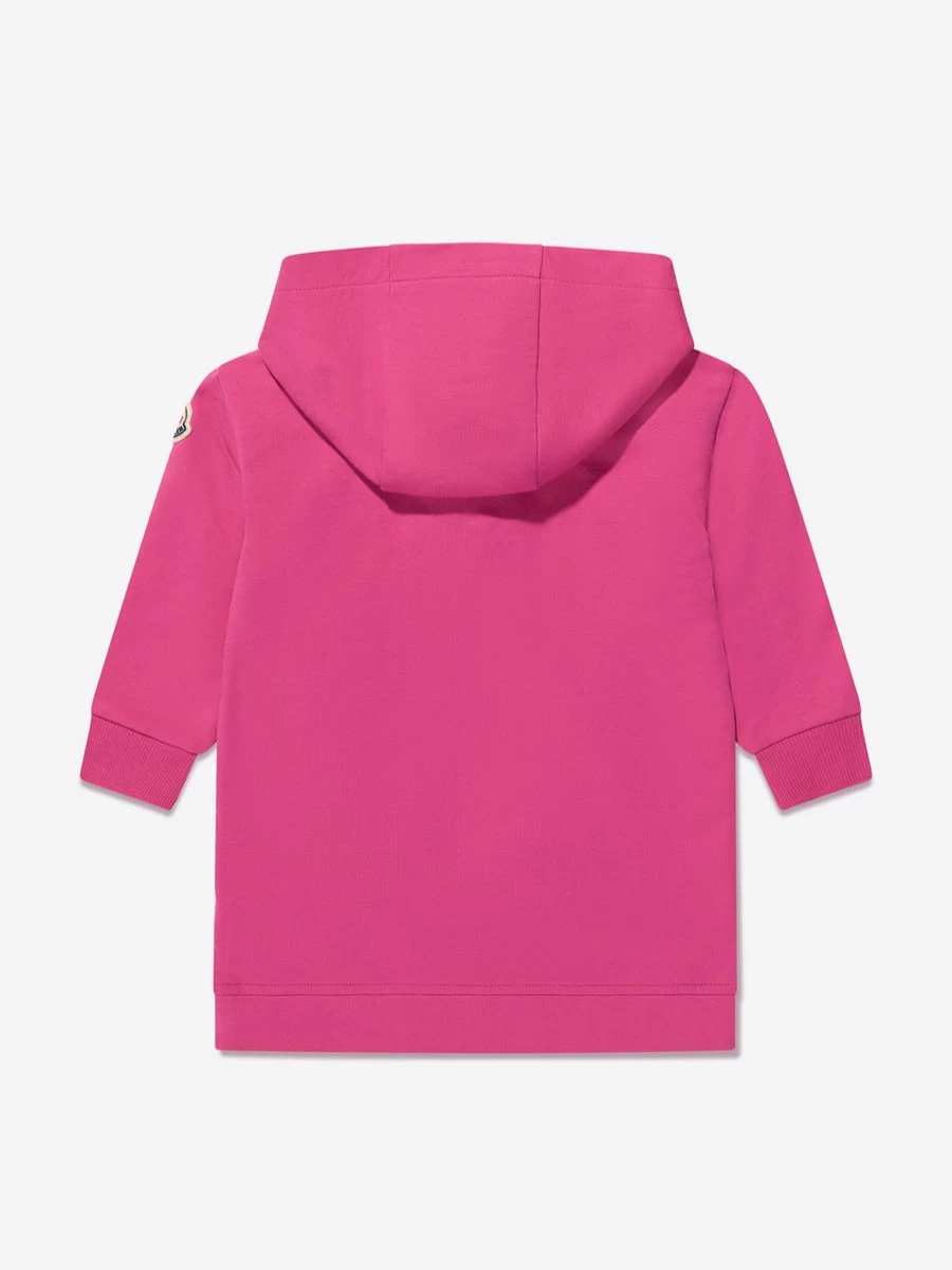 Moncler Enfant Baby Girls Pink Hooded Sweater Dress - Soft & Cozy Winter Outfit