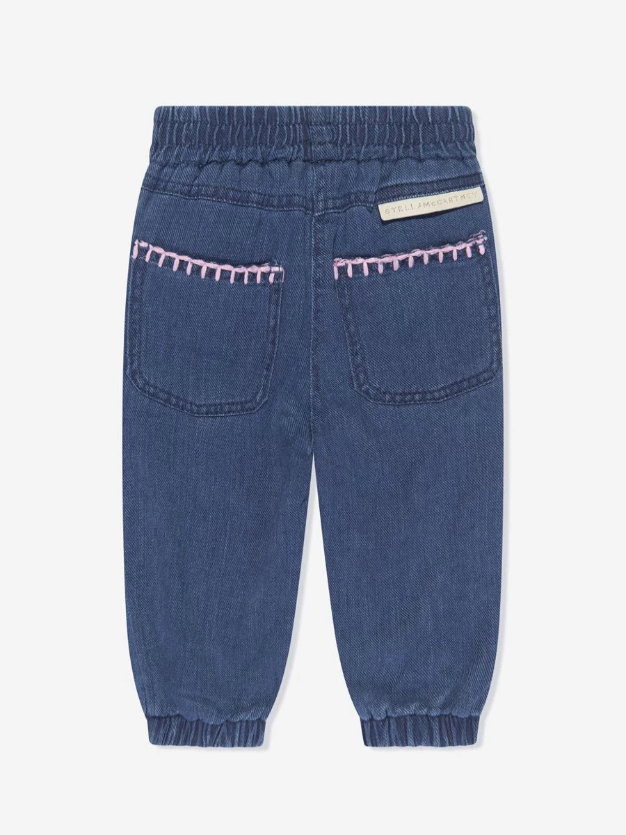 Stella McCartney Kids Baby Girls Blue Floral Embroidered Jeans