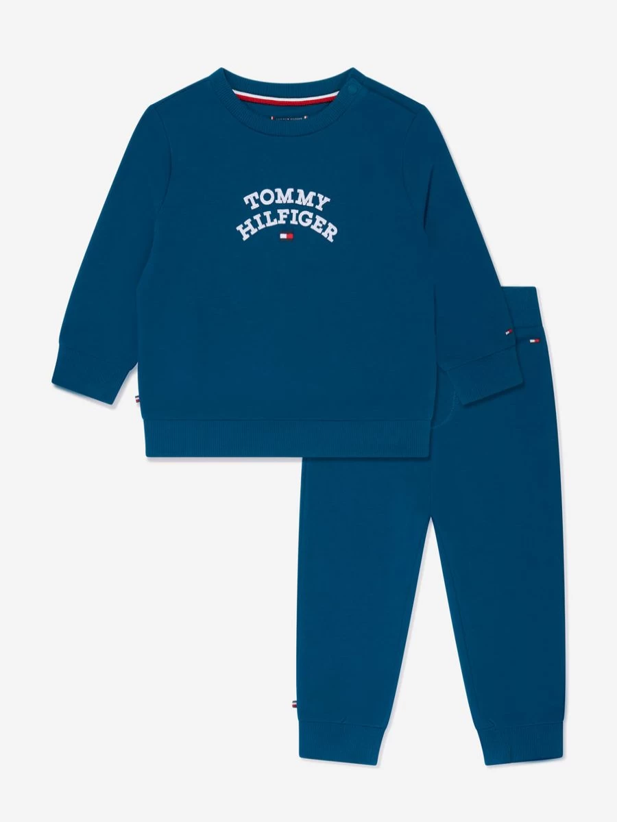 Tommy Hilfiger Girls Navy Flag Print Tracksuit for Baby