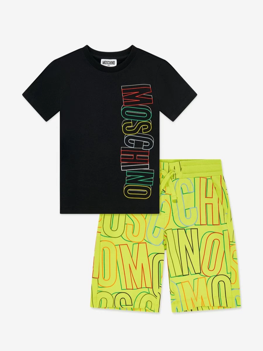 Moschino Kids Boys' Graphic Print T-Shirt and Shorts Set - Colorful Casual Outfit