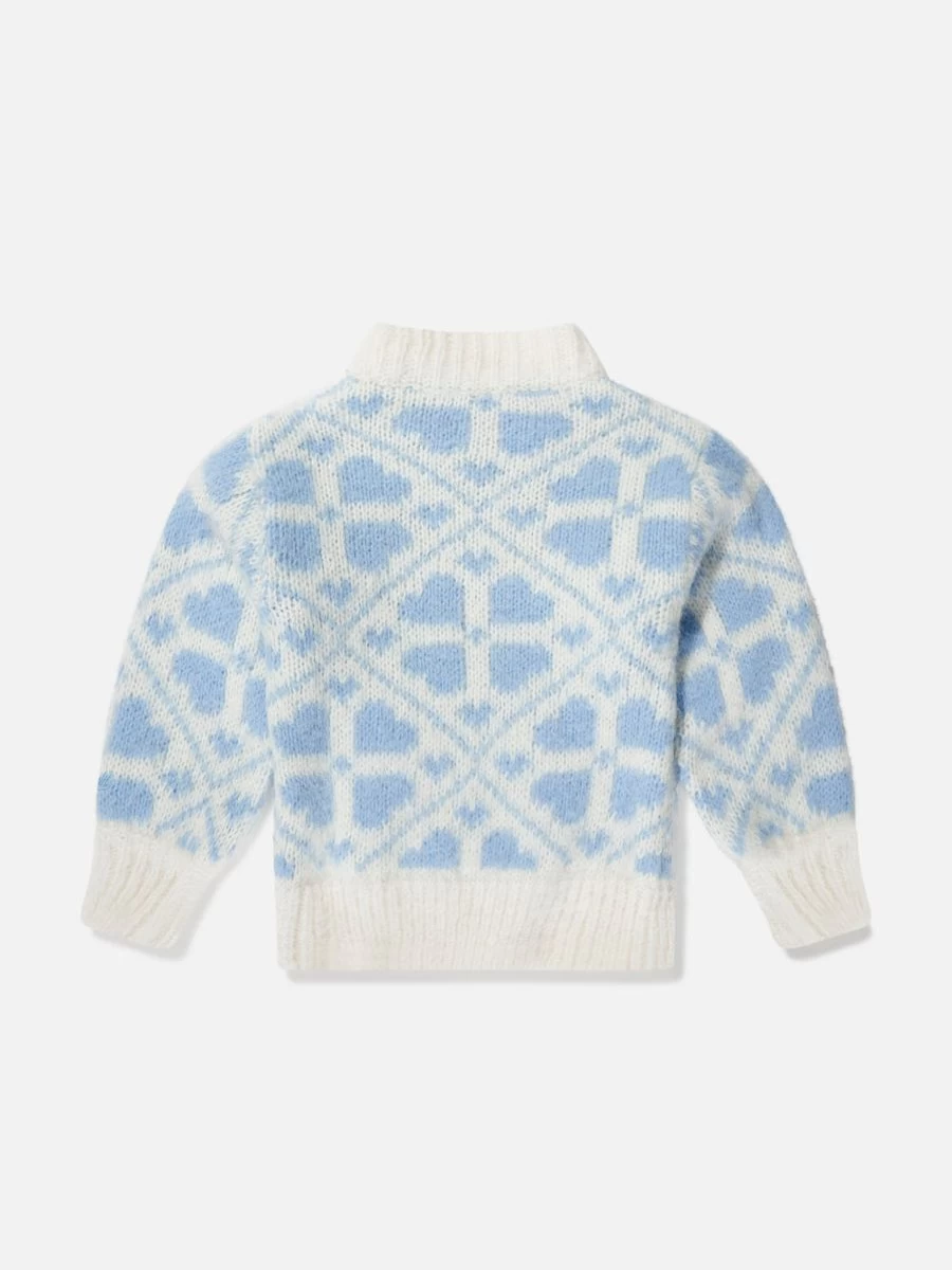 MC2 Saint Barth Girls Blue Heart Mountains Sweater