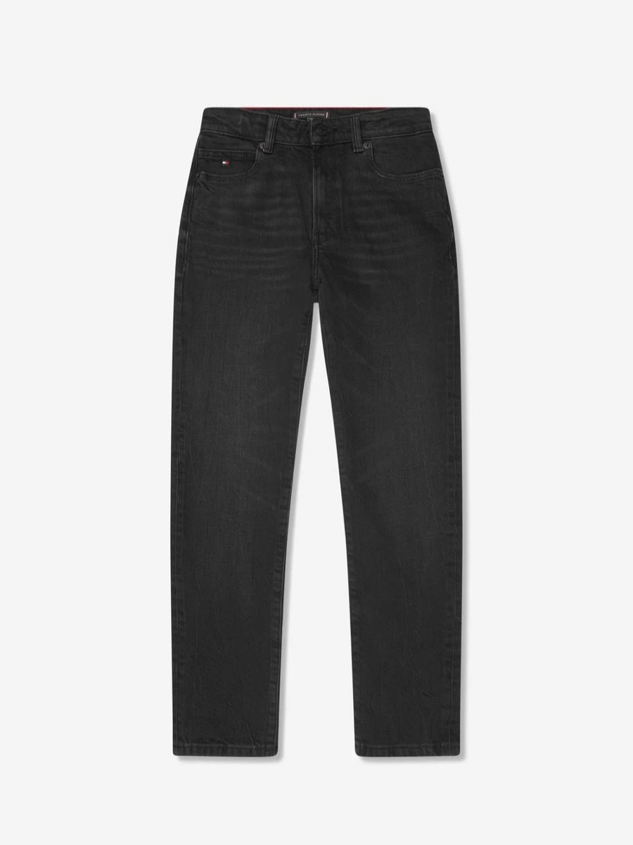 Tommy Hilfiger Boys Black Modern Straight Fit Jeans for Kids