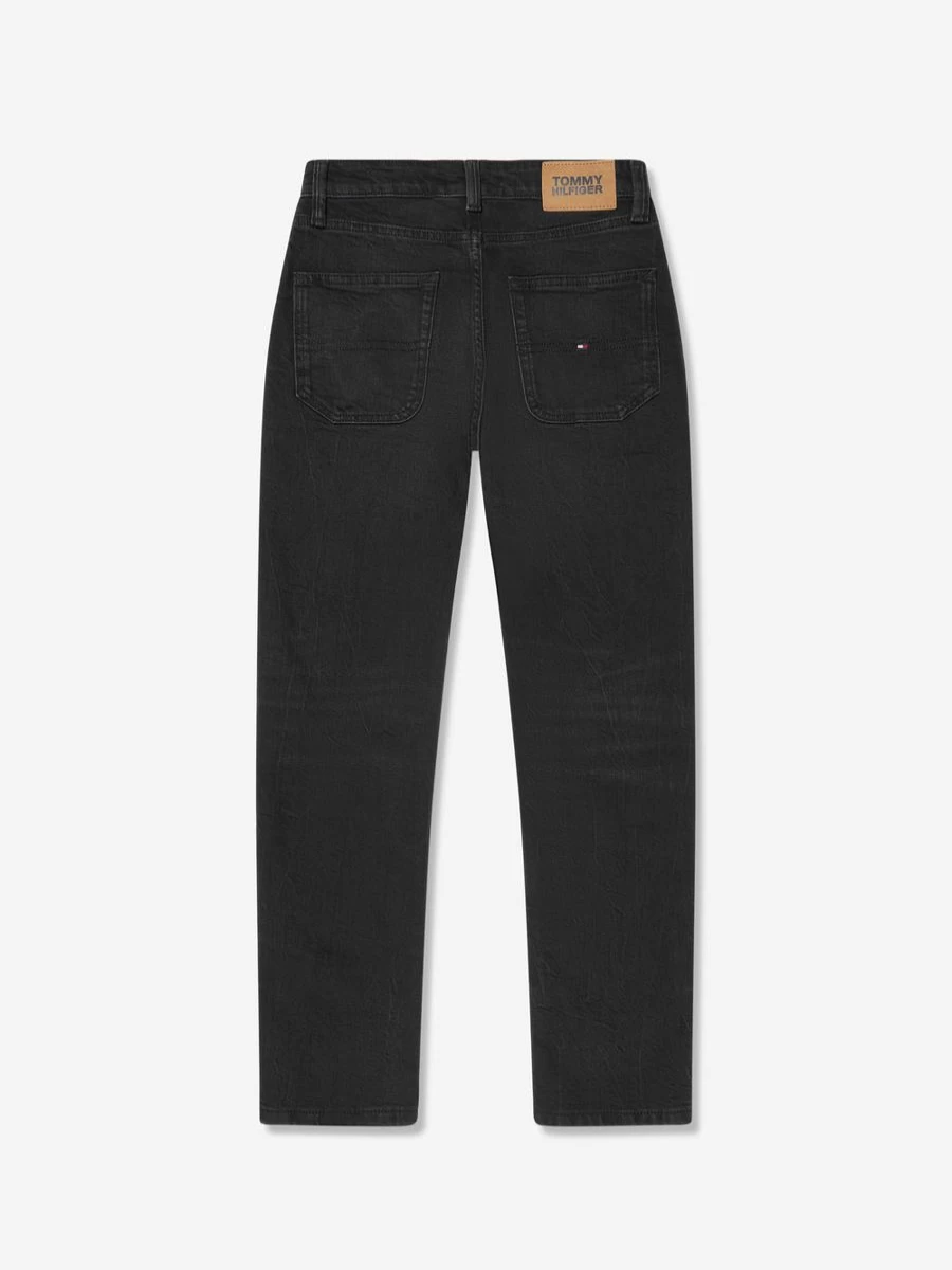 Tommy Hilfiger Boys Black Modern Straight Fit Jeans for Kids