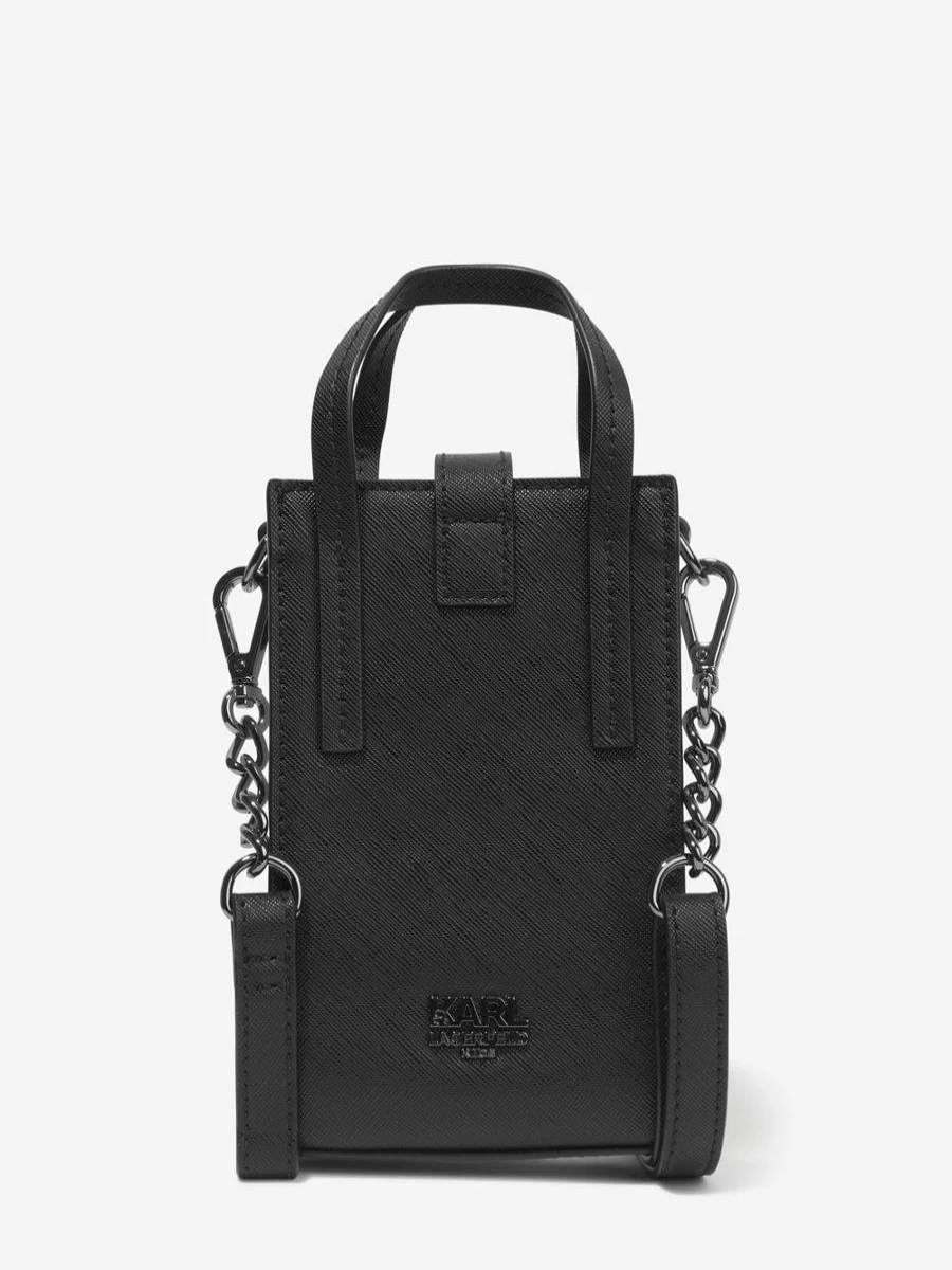 Karl Lagerfeld Girls Logo Phone Crossbody Bag in Black
