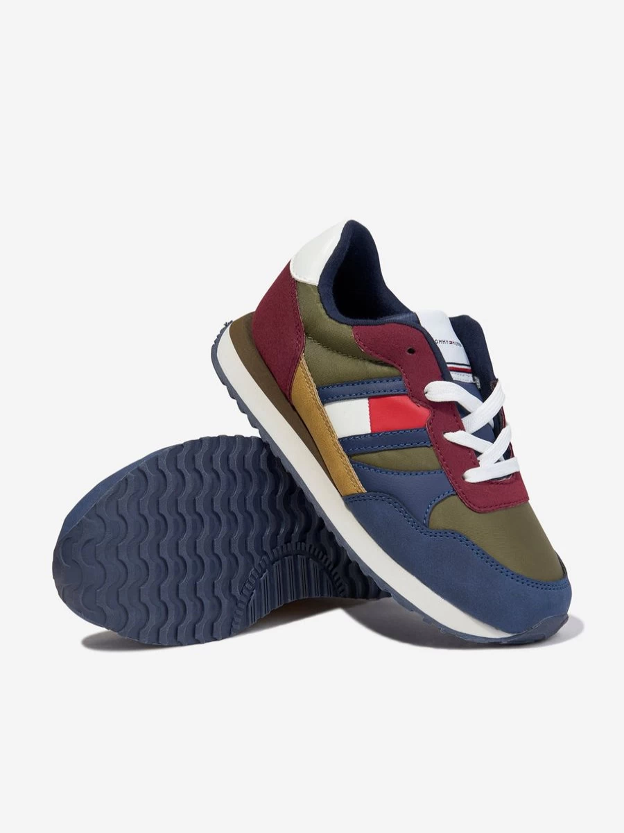 Tommy Hilfiger Girls Multicolored Low Top Lace-Up Sneakers for Kids