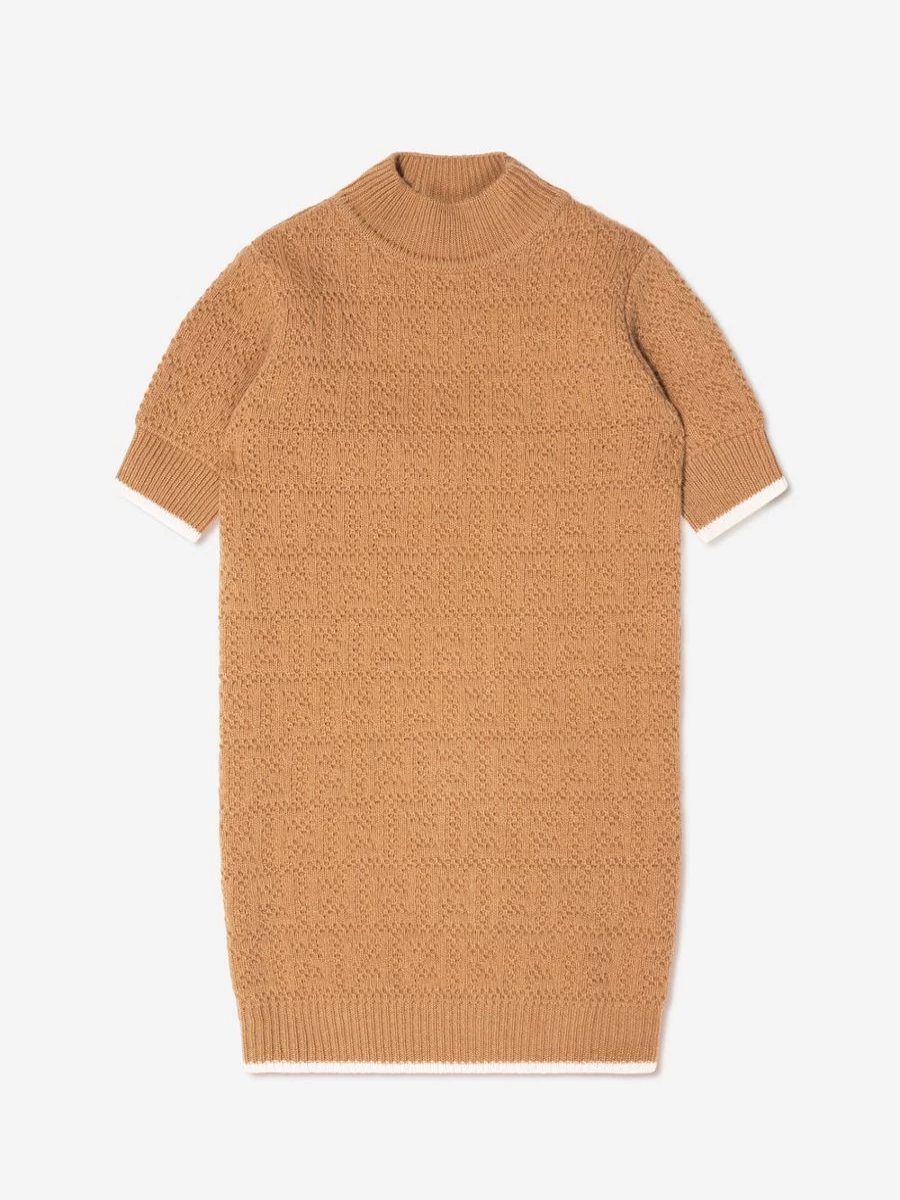 Fendi Kids Teen Girls Wool Knitted Dress with Logo - Stylish Knitwear for Teens | Childsplay Clothing
