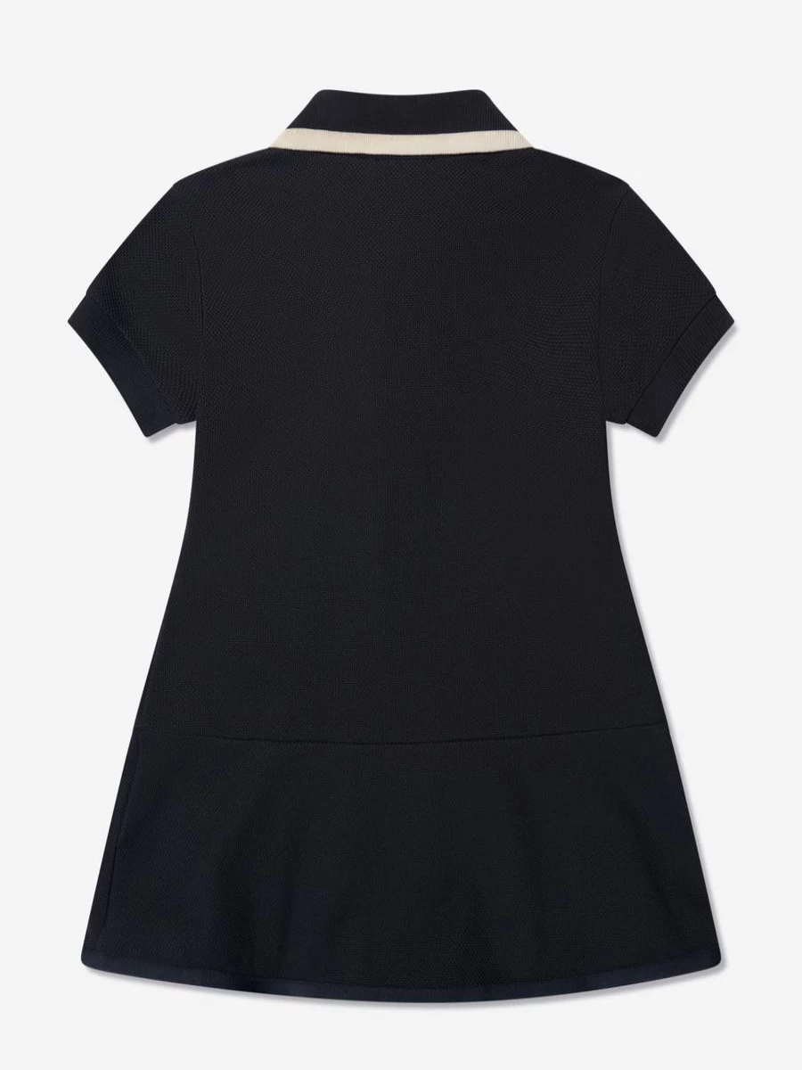 Moncler Enfant Girls Navy Logo Polo Dress for Kids
