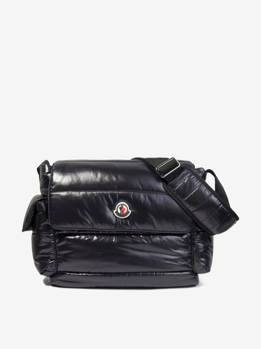 Moncler Enfant Baby Quilted Black Tote Changing Bag - Stylish Diaper Bag for Infants