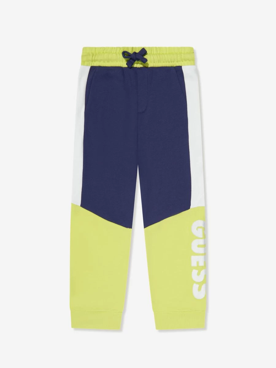 Guess Boys' Blue Logo Joggers - Comfortable Casual Pants for Kids