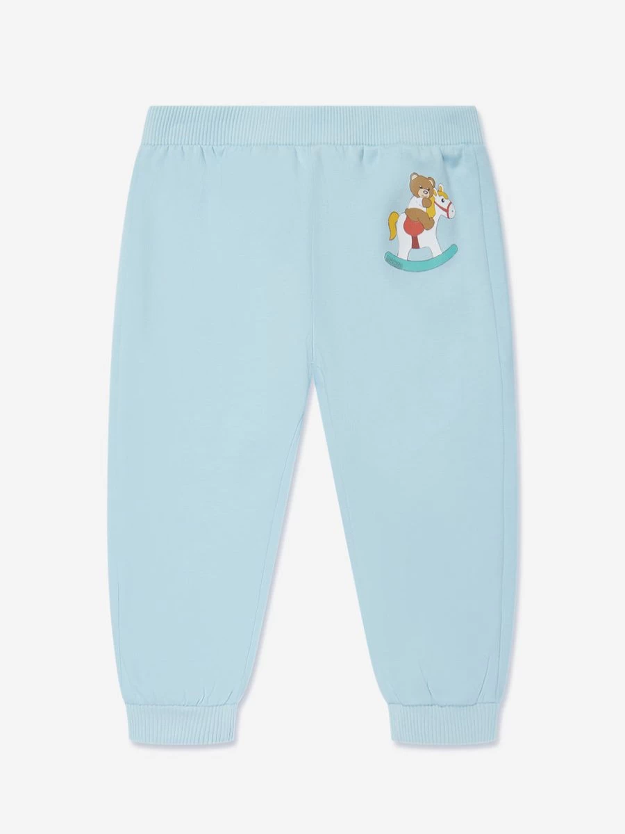 Moschino Kids Boys Blue Teddy Bear Rocking Horse Joggers Pants