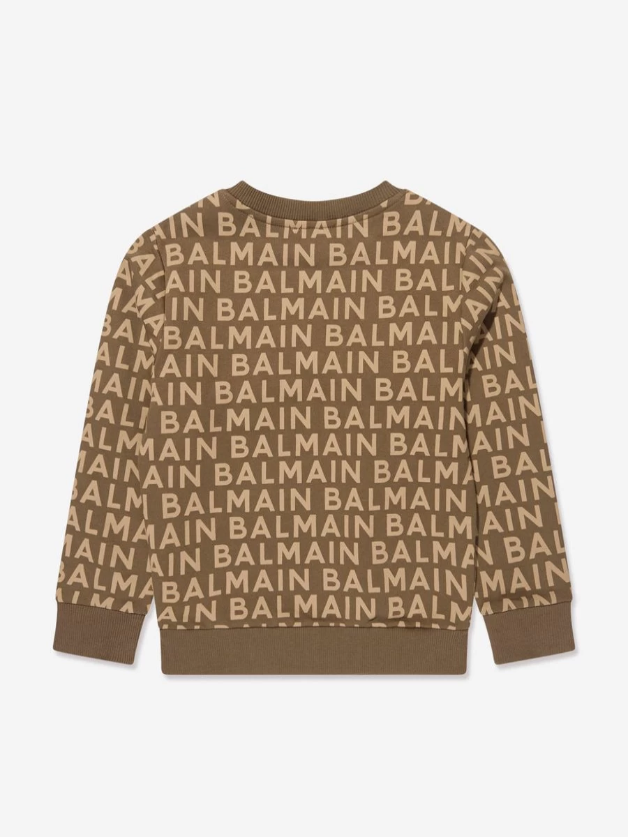 Balmain Boys' Brown Logo Sweatshirt for Kids