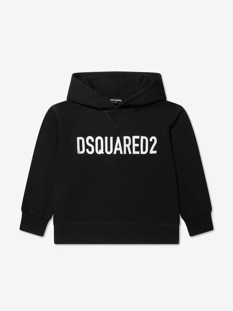 Dsquared2 Kids Boys Black Logo Sweatshirt | Casual Pullover Hoodie