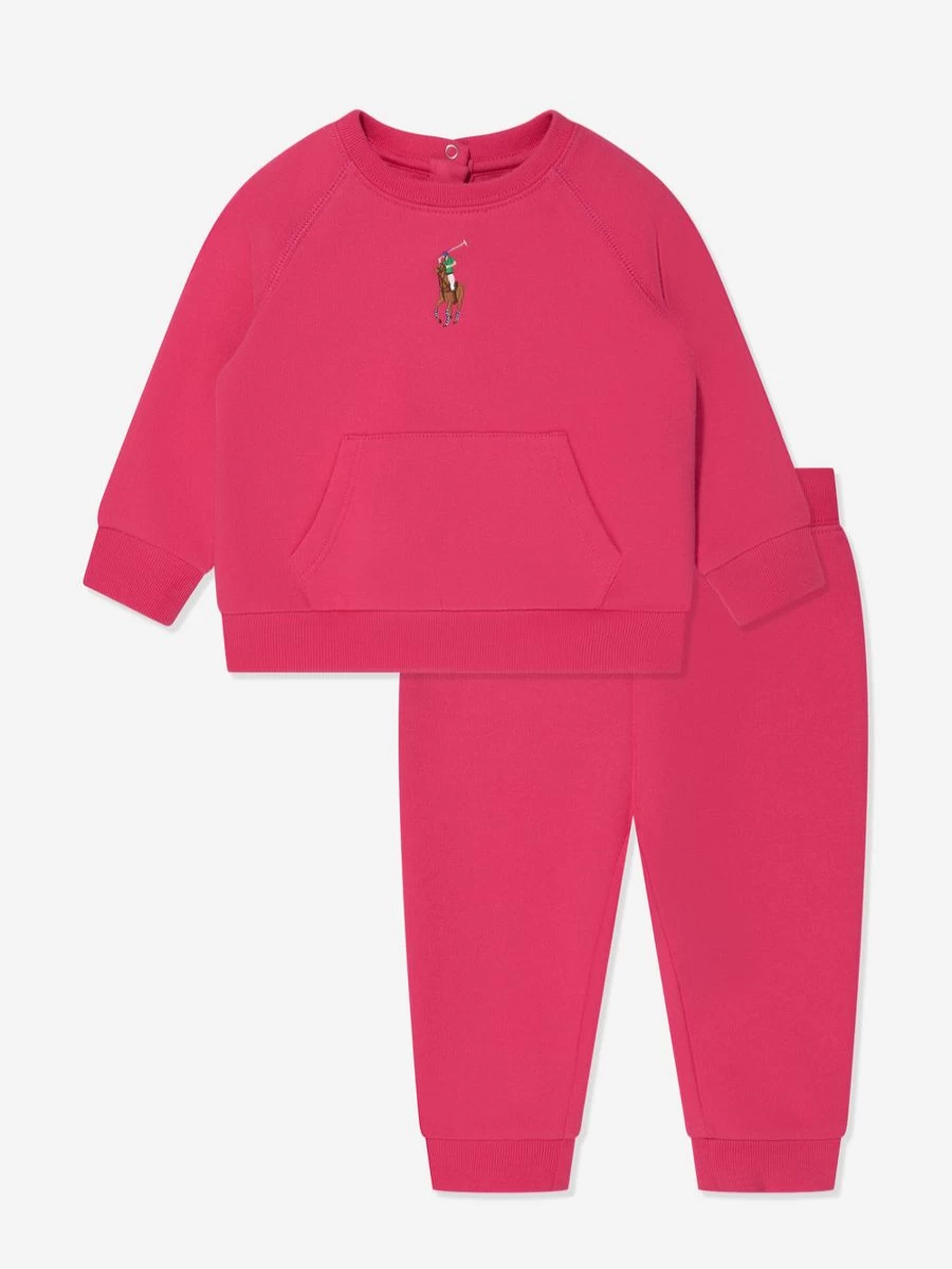 Ralph Lauren Kids Pink Logo Tracksuit for Baby Girls
