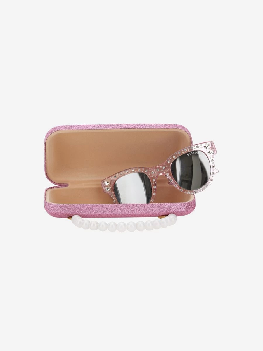Monnalisa Pink Star Sunglasses for Girls with Protective Case