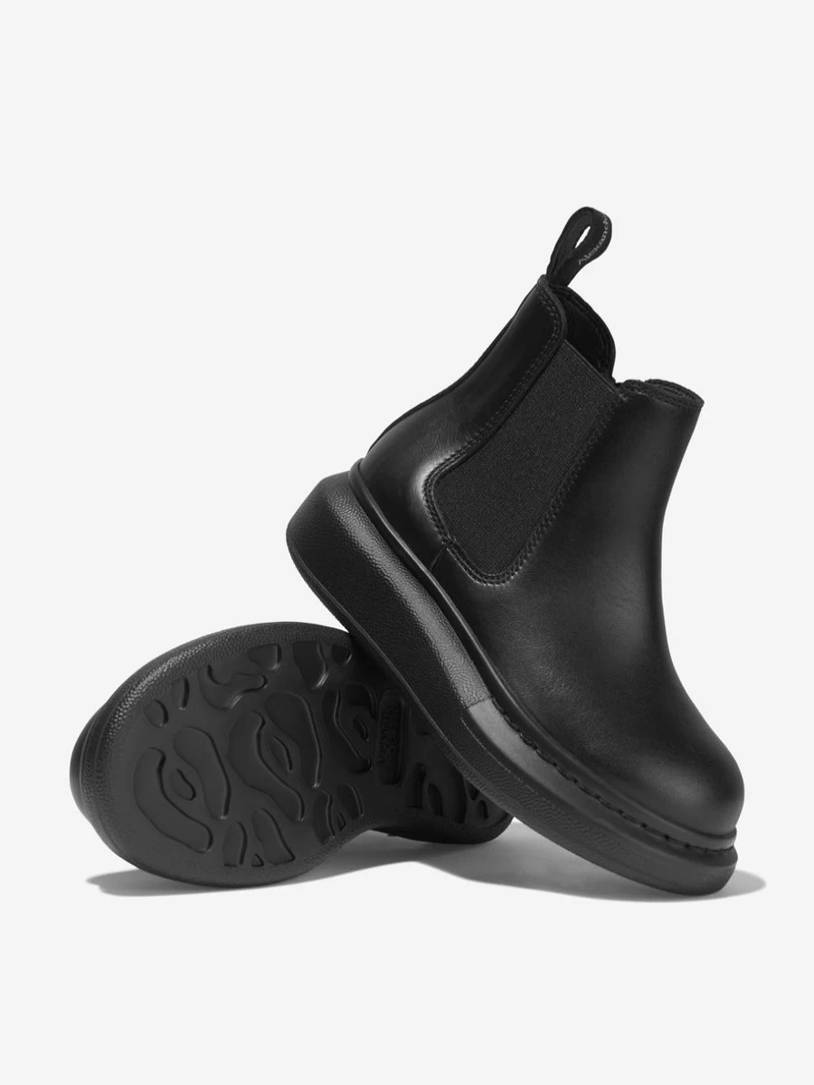Alexander McQueen Girls' Leather Chunky Sole Chelsea Boots | Kids Fashion Footwear