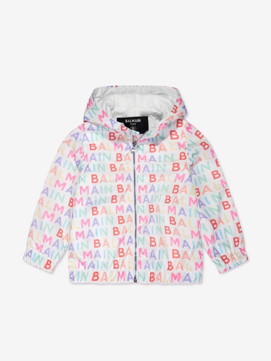 Balmain Teen Multicolour Logo Print Jacket for Kids