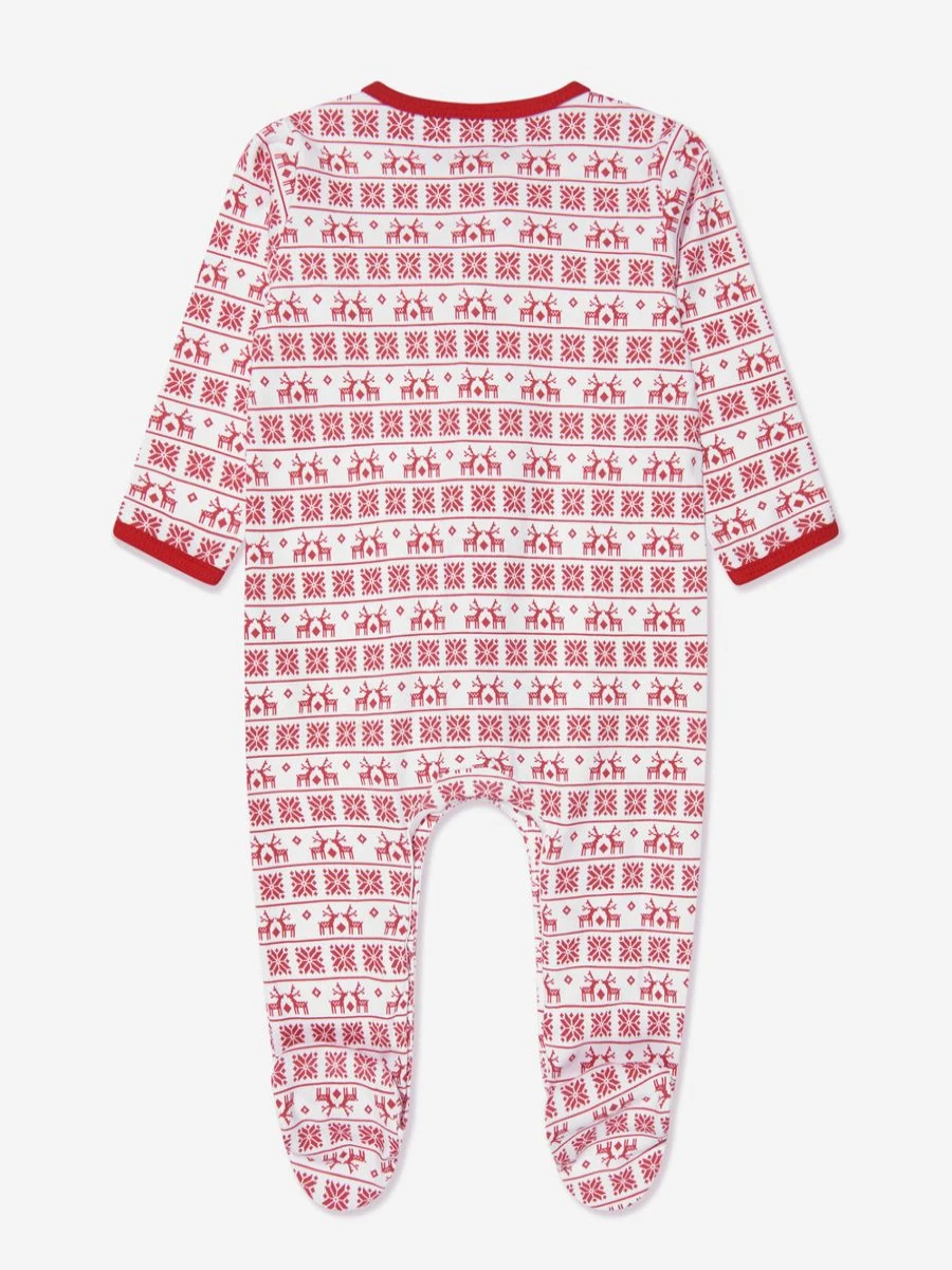 Magnolia Baby Boys Red Fair Isle Babygrow - Cozy Knit Winter Romper for Infants