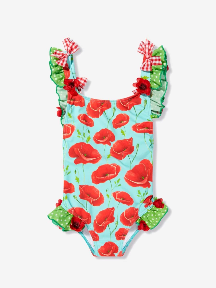 "Selini Action Turquoise Poppy Swimsuit for Teen Girls"
