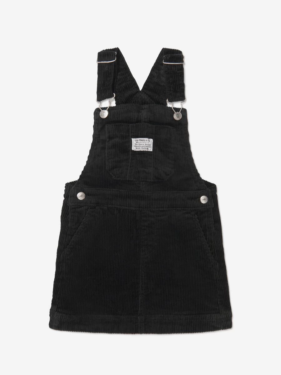 Levi's Kids Girls Black Corduroy Pinafore Dress for Toddlers & Juniors