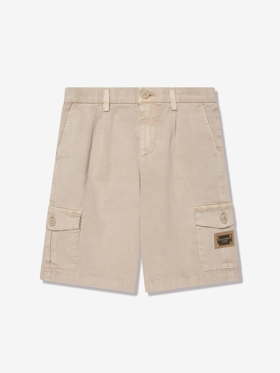 Dolce & Gabbana Kids Beige Cargo Shorts for Teen Boys | Stylish & Comfortable