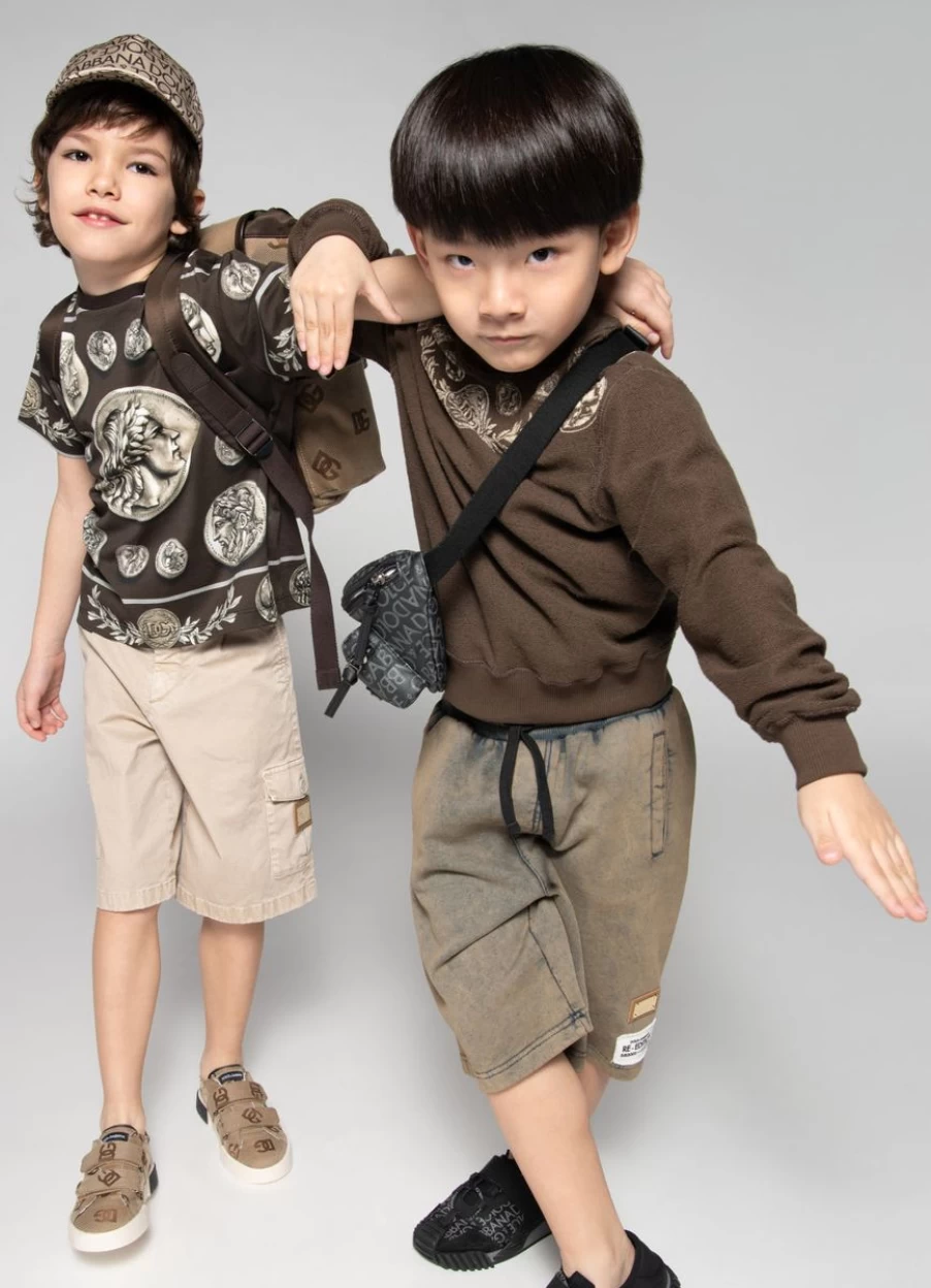 Dolce & Gabbana Kids Beige Cargo Shorts for Teen Boys | Stylish & Comfortable
