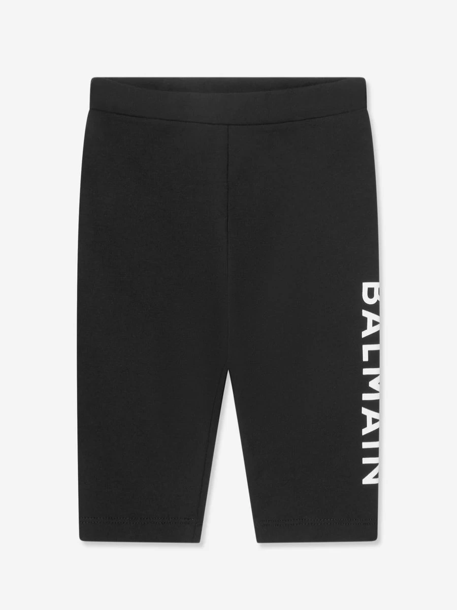 Balmain Baby Girls Black Logo Print Leggings for Toddlers