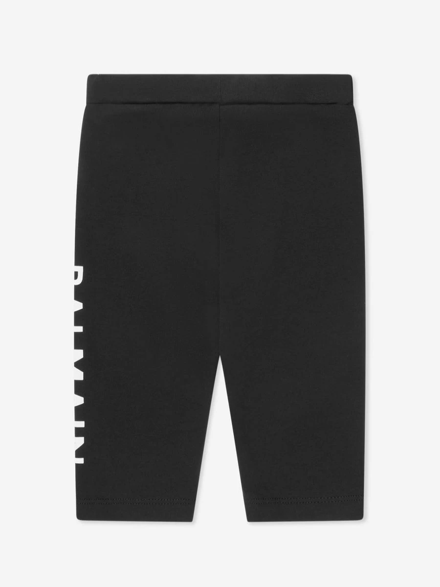Balmain Baby Girls Black Logo Print Leggings for Toddlers