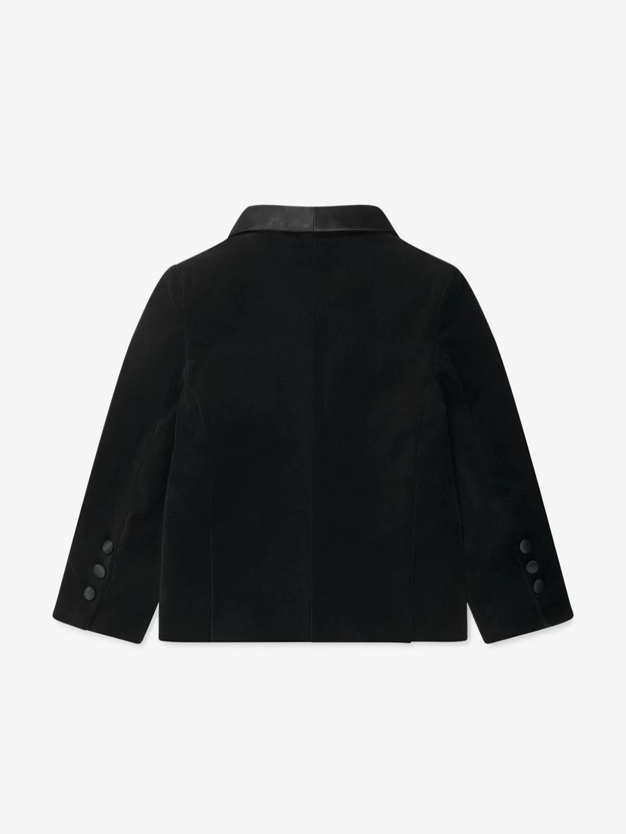 Patachou Boys Black Velvet Blazer for Formal Wear and Special Occasions