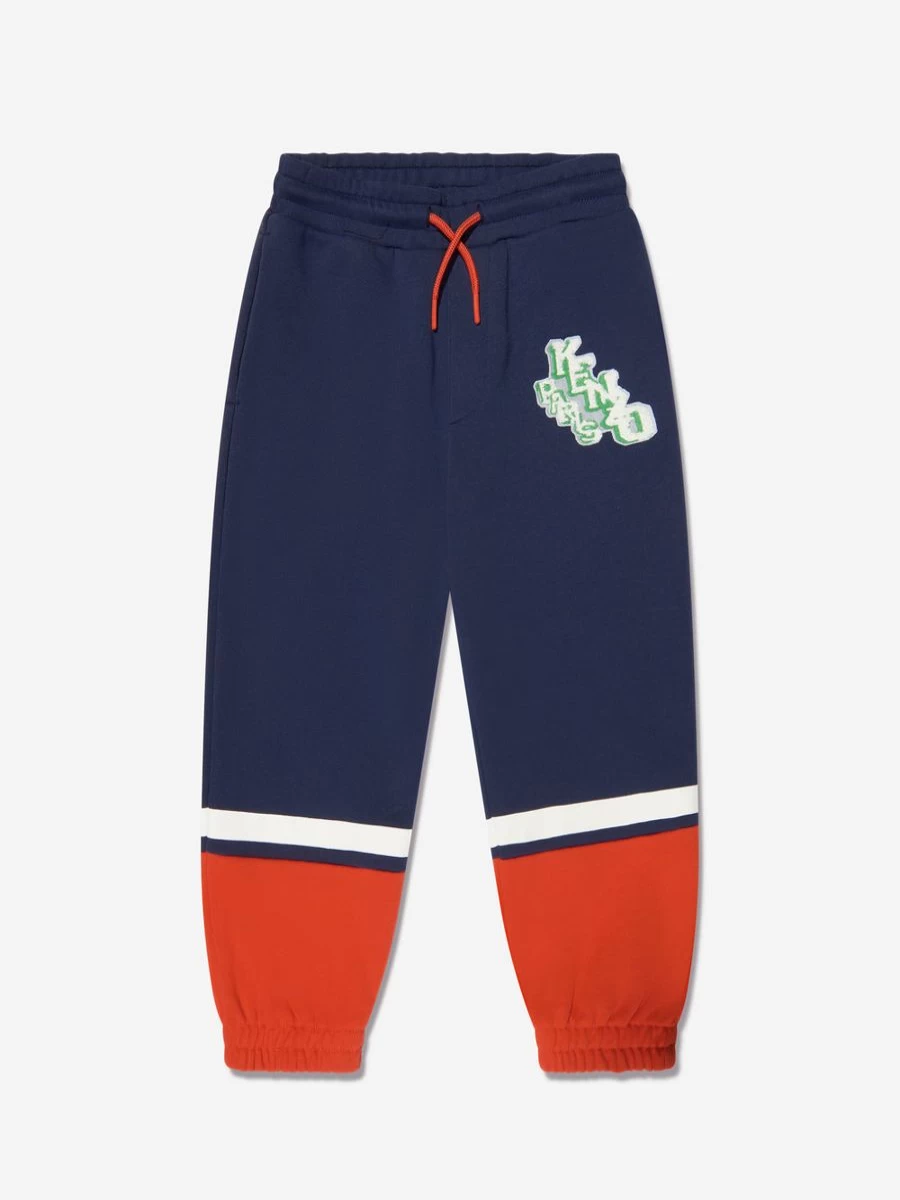 KENZO KIDS Boys Navy Logo Joggers - Comfortable Casual Pants for Active Kids